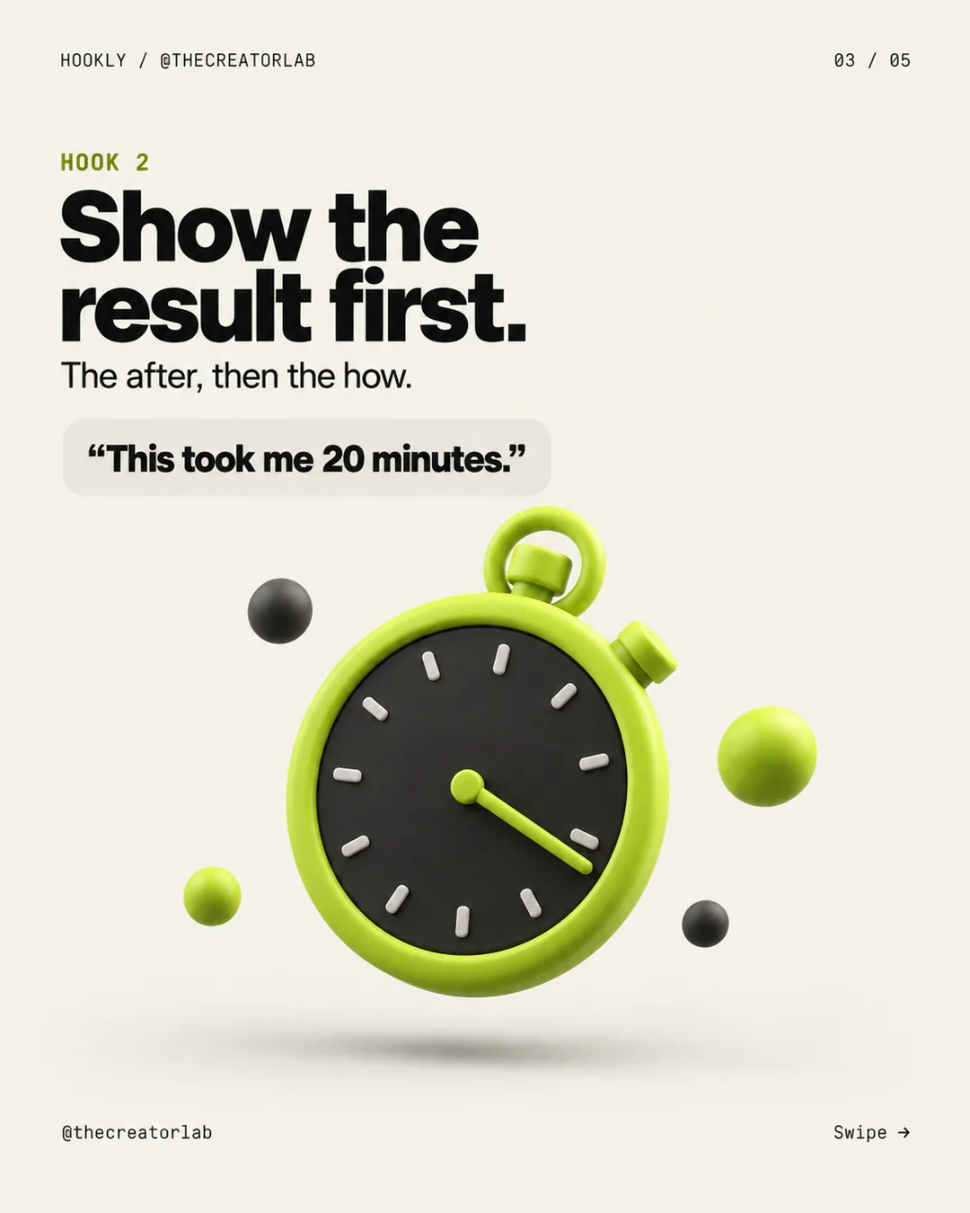 Show the result first.